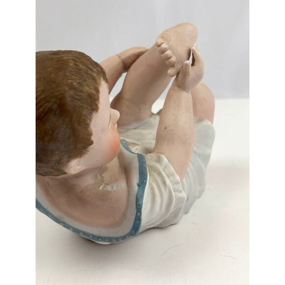 Antique German Bisque Piano Baby on Back Germany 7.5" Long - Picture 13 of 16